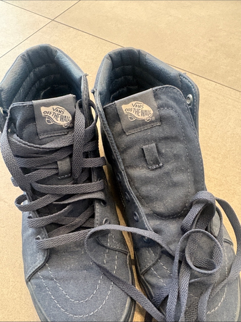 Vans High Top Sneakers in Dark Blue Canvas